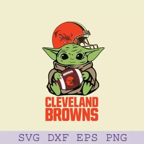 Baby Yoda Cleveland Browns SVG – Cute Football Team SVG for Cricut