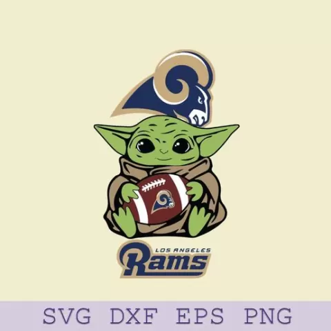 Baby Yoda Star Wars Los Angeles Rams SVG, LA Rams SVG, NFL Football Team SVG Files For Cricut
