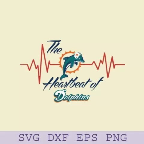 The Heartbeat of Dolphins SVG – Miami Dolphins Football SVG for Cricut