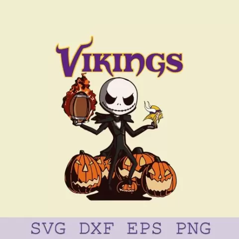 Minnesota Vikings Jack Skellington SVG – Halloween Football SVG Design for Cricut