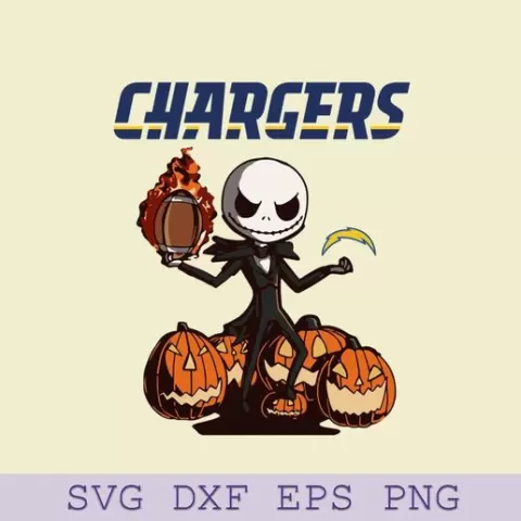 LA Chargers Skeleton SVG – Halloween Football SVG Design for Cricut