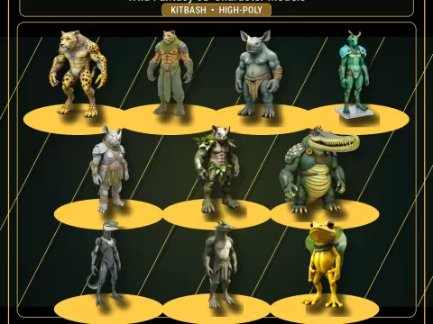 Beast Warriors Pack – Fantasy Creature 3D Models Kitbash - MR AnyCAD