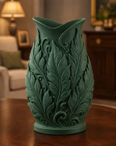 Green Leaf Forest Vase