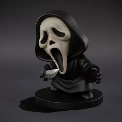 Chibi Ghostface (Scream) - Crouching Attack Pose