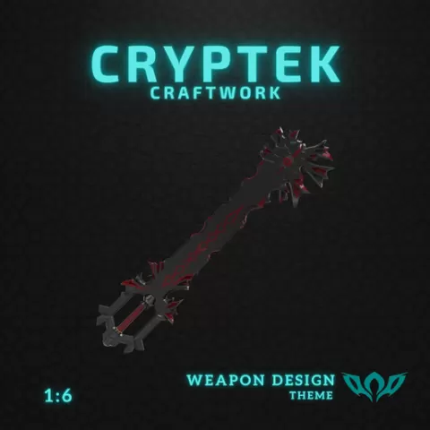 1:6 Miniature 05. Chaos Ripper Keyblade - Terra, Kingdom Heart - Toy Replica of Rip Through Chaos – Print the Fierce Chaos Ripper Keyblade!