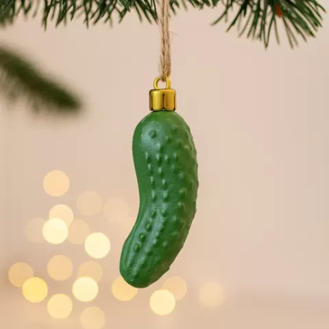 Pickle Ornament | Funny Christmas Holiday Tree Decoration | Traditional German Legend | Holiday Gag Gift Idea