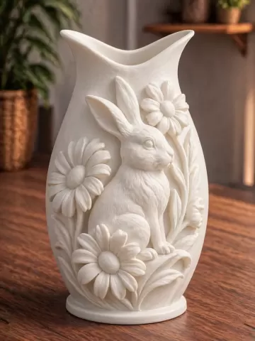 White Rabbit Daisy Garden Vase
