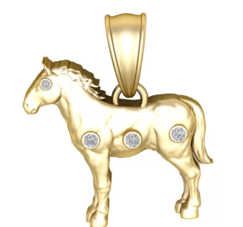 Horse Pendant 3D Printable Model