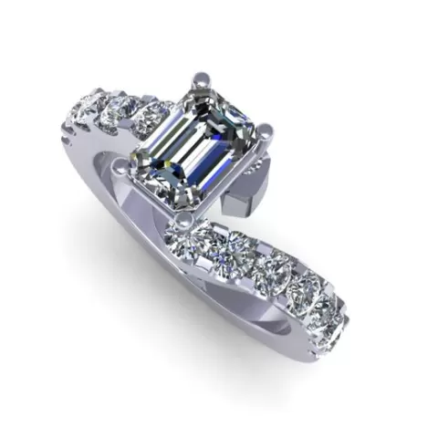 Emerald Diamond Wedding Ring