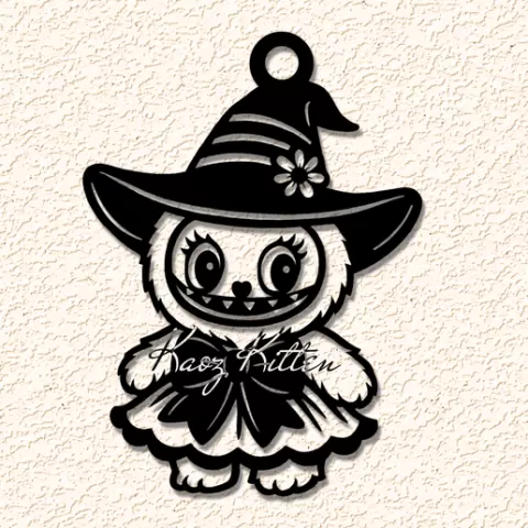 labubu witch hat loves bows.stl