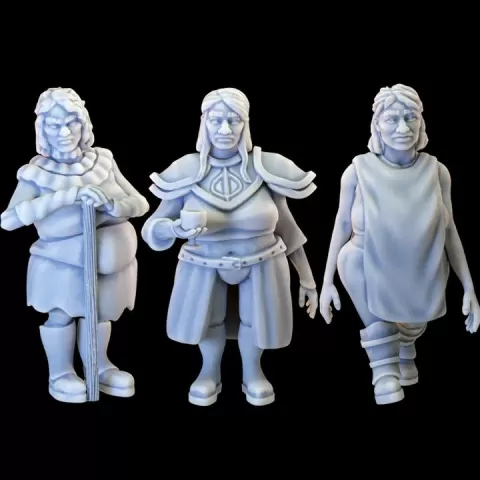 Dwarven Women - Fantasy Tavern District Vol II by YourNeighborKnight Minis