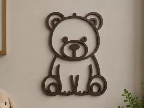 Cute Bear Outline Wall Decor