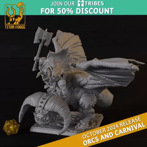 Warchief on Wyvern - Orcs and Carnival vol.2 - Titan Forge Miniatures October 2024 by Titan Forge Miniatures