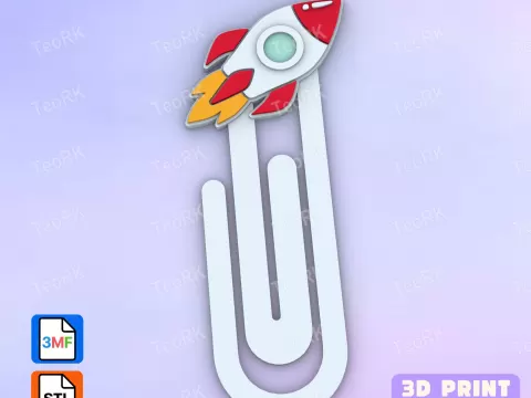 Paperclip spaceship - bookmark - TeoRk