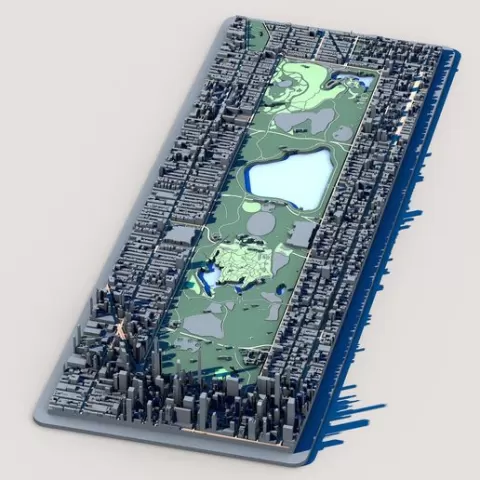 Central Park New York 3D Model – Manhattan Urban Landscape – NYC Park & Skyline Printable Diorama