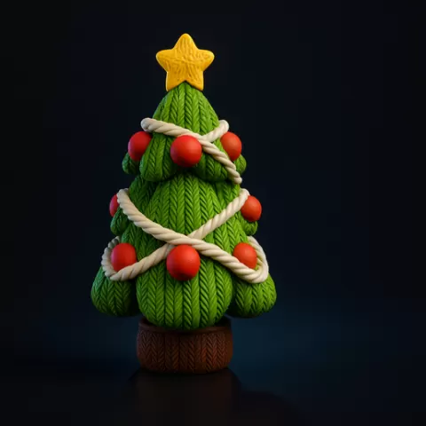 Christmas Tree Ornament – Festive Miniature Holiday Decoration with Star and Garland – Perfect for Home Décor, Gifts, and Seasonal Displays