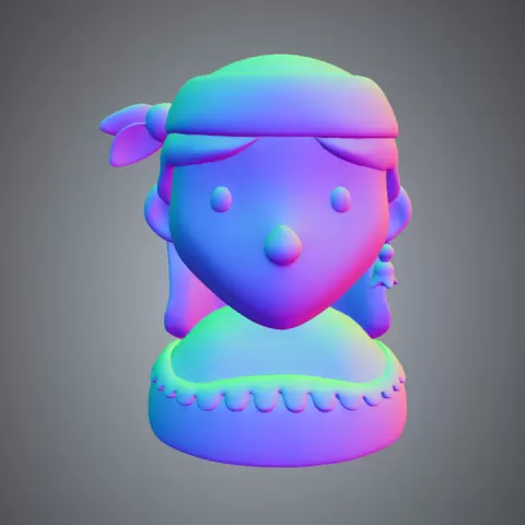 Cartoon-style bust of a person by Fernanda Oliveira
