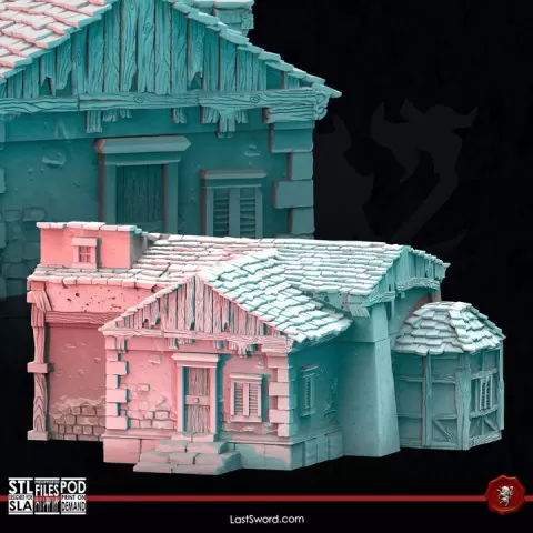 Greengrocer's House | FDM Terrain | 30mm Fantasy Scenery by LastSword Miniatures