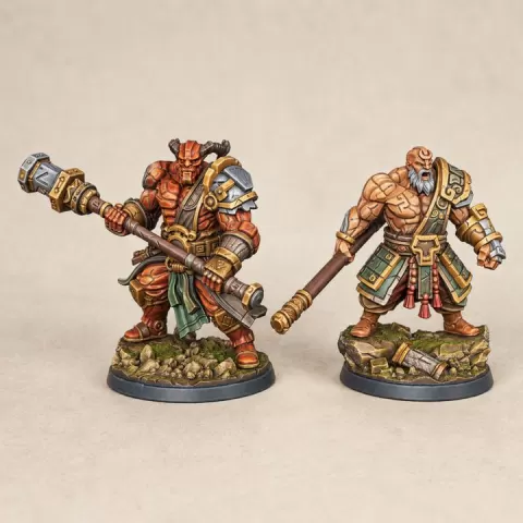 Nordic Rune Giants Duo 3D Printable Set - Fantasy Titan Berserkers w/ Heavy Warhammer Heroic Scale Miniature STL by Ronald