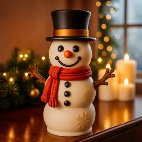 Cute Christmas Snowman STL • 3D Printable Holiday Home Decor Ornament • Easy No-Support Tabletop Winter Centerpiece • Beginner-Friendly Multicolor/Single-Color • Includes STL/OBJ• Gift-Ready Seasonal Decoration