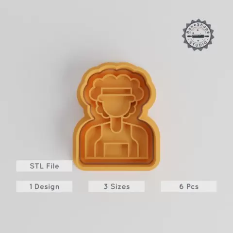 Runner Cookie Cutter & Stamp, Sporty Figure Shape, 3 Sizes (S/M/L), Athlete Avatar Fondant & Cookie Design