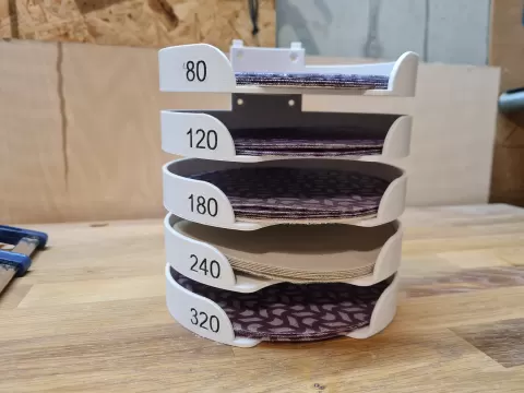DisKeeper - Modular sanding disk paper storage 125 and 150 mm for wall mount or french cleat