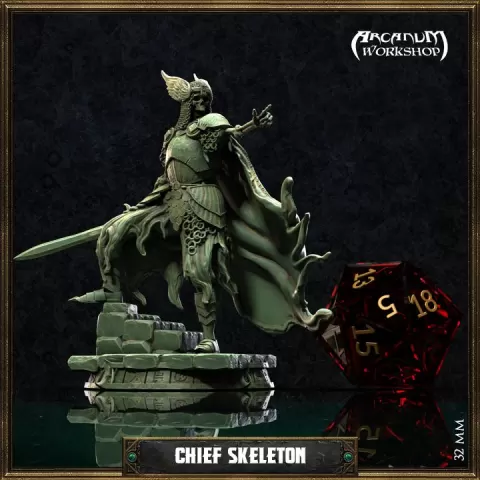 WarChief Skeleton (32mm) by Arcanum Workshop