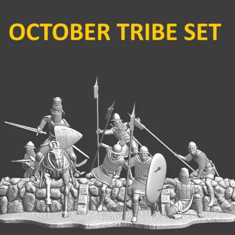 Tribe Set October 2024 - Crossing the wall, Medieval diorama by Northern Crusades Miniatures