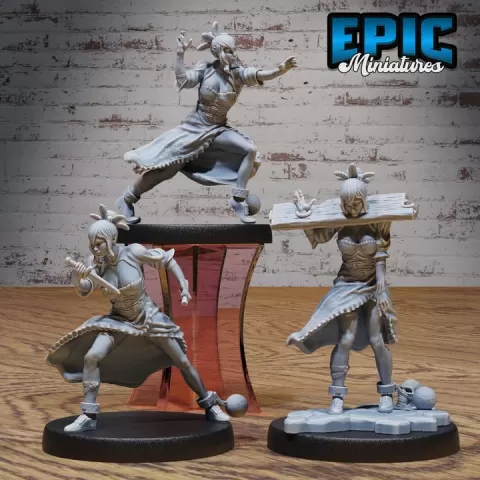 Captured Witch Set / Angelic Priest Soldier / Holy Warrior / Heavenly Guardian / Magical Power Fighter / Cloud Magician / Divine Proxy by Epic-Miniatures
