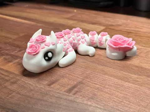 Baby Articulated Valentine Dragon - By Vixvvo3D
