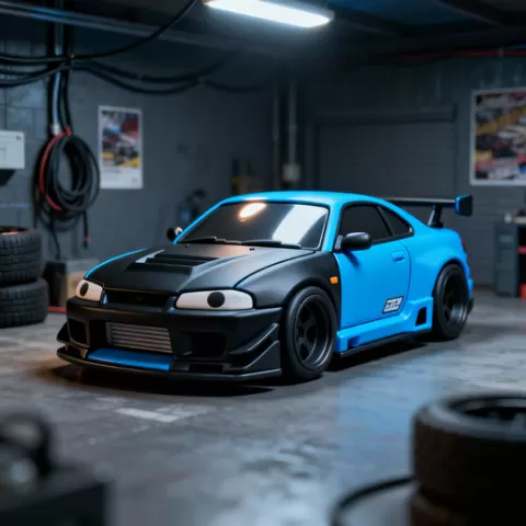 Chibi JDM Sports Car 3D Print STL - Cartoon Racer Figurine