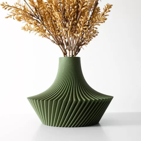 The Kitan Short Vase, Modern and Unique Home Decor for Dried and Preserved Flower Arrangement by MODERN MACHINE
