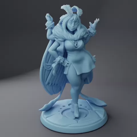 Lunae the Moth Lady ( Female Moth Sorcerer / Luna Moth / Fae / Fairy ) by Twin Goddess Miniatures