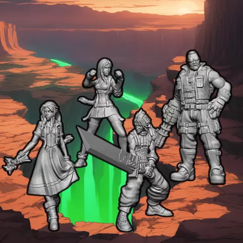 Landslide Freedom Fighters Wave 1 - 40mm scale JRPG miniatures by The Lion's Tower Adventurers Guild