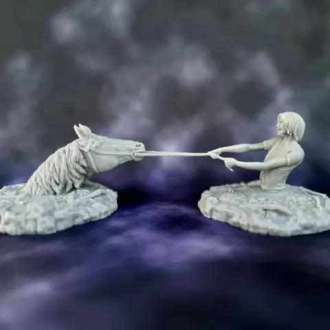 Atreyu and Artax, Swamp of Sadness Desk/Home Decor, The Neverending Story by ABC3D Models