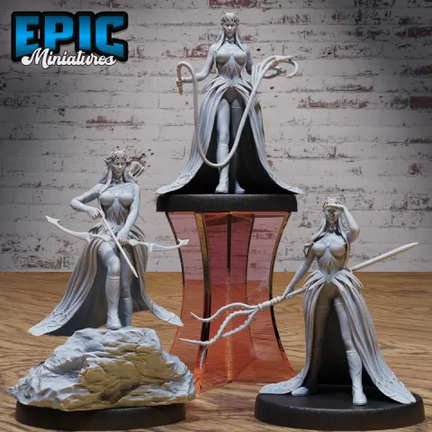Dark Elf Domina Set / Ancient Elven Fighter / Elvish Warrior / Nature Guard / Mysterious Woodland Spirit / Forest Army by Epic-Miniatures