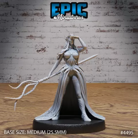 Dark Elf Domina Staff / Ancient Elven Fighter / Elvish Warrior / Nature Guard / Mysterious Woodland Spirit / Forest Army by Epic-Miniatures