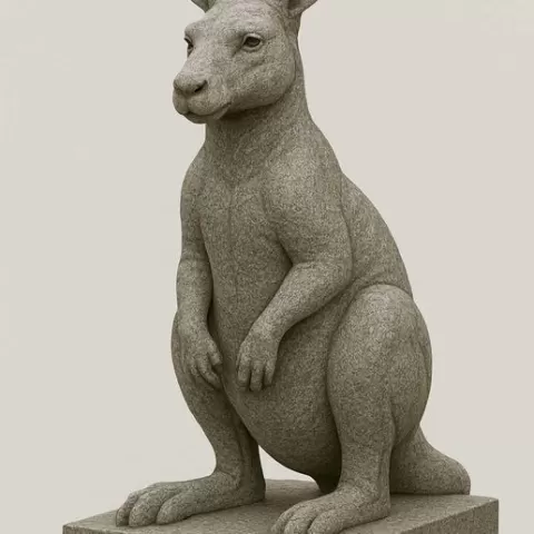 Stone Sculpted Kangaroo 3D Model for Printing