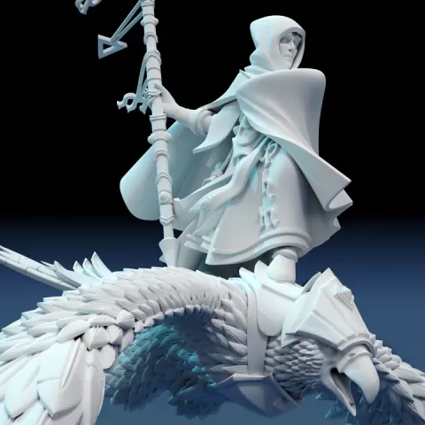 Elf Wizard on Eagle by Bartek Brózda