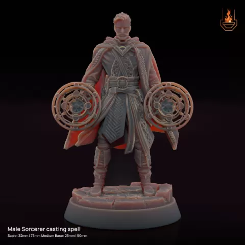Human Sorcerer Casting Spell [Supported] by Magnetic Foundry