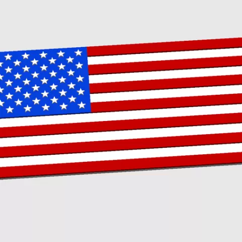 USA Flag Multi Colour 3D Printer File Ready for Bambu Studio and Other