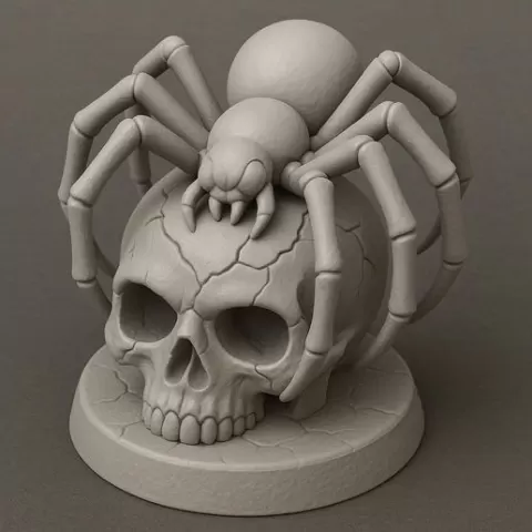 Spider on Skull