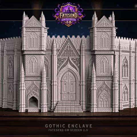 Gothic Cathedral GM Screen - Panel set + accessories! by FatesEnd