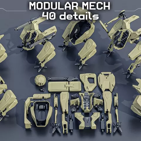 Mech Action Figure Modular by Kmech