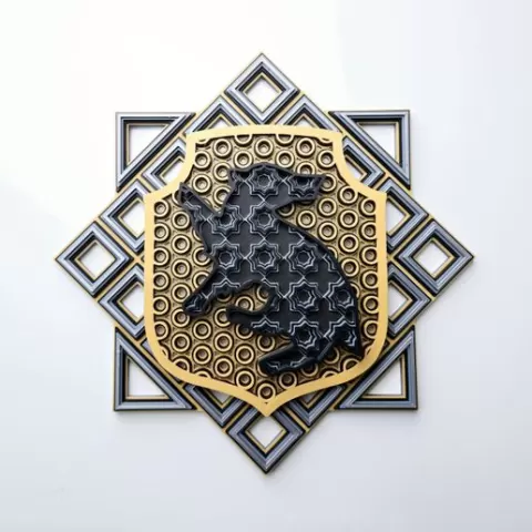 Harry Potter Hufflepuff Dimensional Grid Mosaic