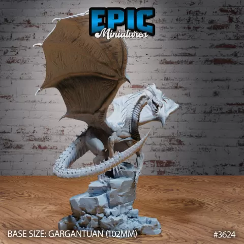 Glacier Dragon Ruins / Legendary Arctic Drake / Winged Mountain Encounter / Magical Frozen Beast / Ice Dragonborn / Draconic Army by Epic-Miniatures