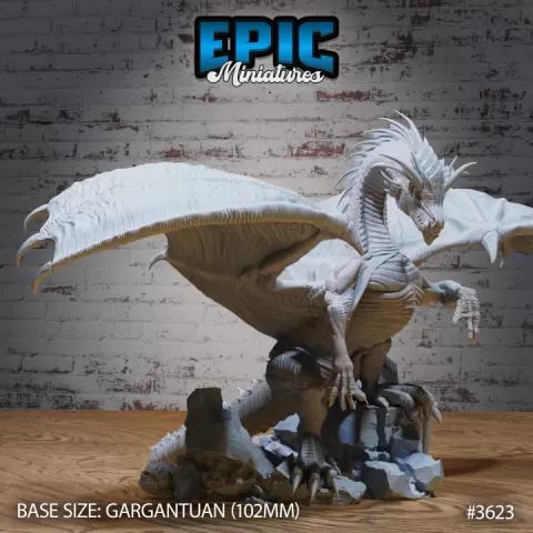Glacier Dragon Thinking / Legendary Arctic Drake / Winged Mountain Encounter / Magical Frozen Beast / Ice Dragonborn / Draconic Army by Epic-Miniatures