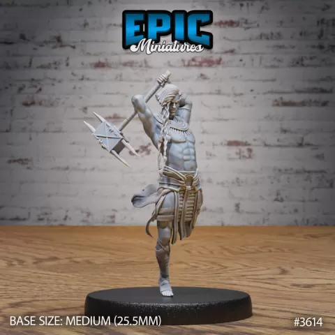 Cave Elf Barbarian Attack / Arctic Warrior / Frozen Human / Snow Fighter / Wildling / Ice Trickster / Norse Encounter by Epic-Miniatures