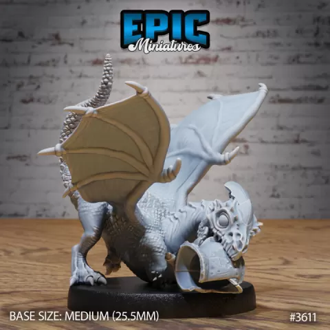 White Dragon Wyrmling Bite / Legendary Arctic Drake / Winged Frozen Mountain Encounter / Ancient Ice Beast by Epic-Miniatures