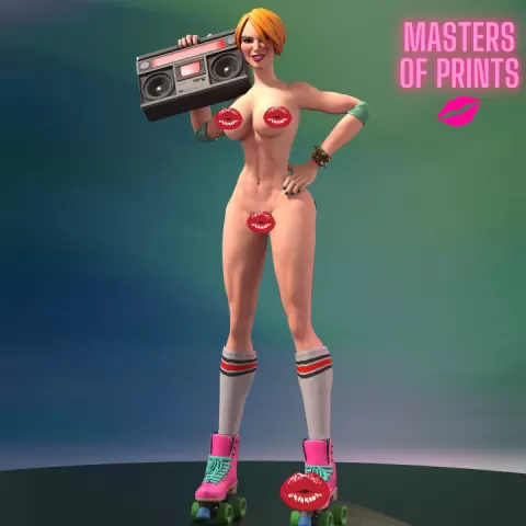 ROLLER GIRL- KIM - SFW AND NSFW - EROTIC MINIATURE 75 MM SCALE by PrintPleasure